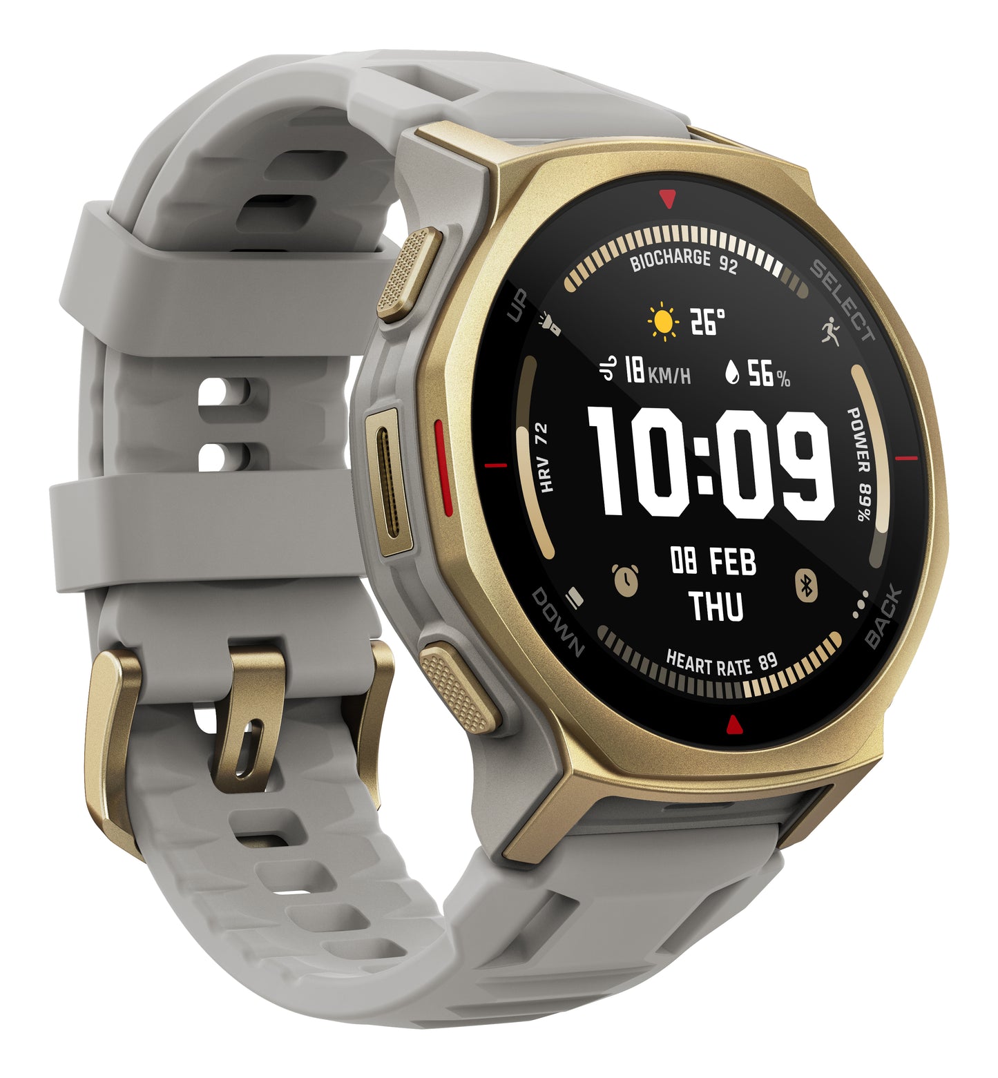 Amazfit T-Rex 3 Pro 44mm Guld (Grått Silikonband) – Amazfit