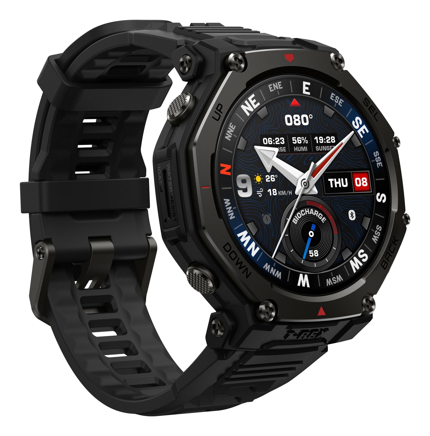 Amazfit T-Rex 3 Pro 48mm Svart (Svart Silikonband) – Amazfit