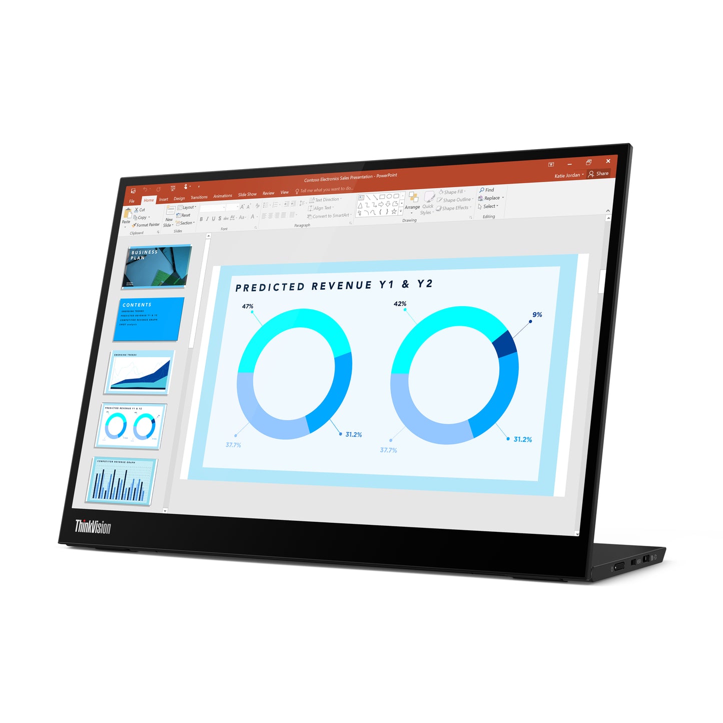 Lenovo ThinkVision M14d platta pc-skärmar 35,6 cm (14") 2240 x 1400 pixlar 2.2K LED Svart
