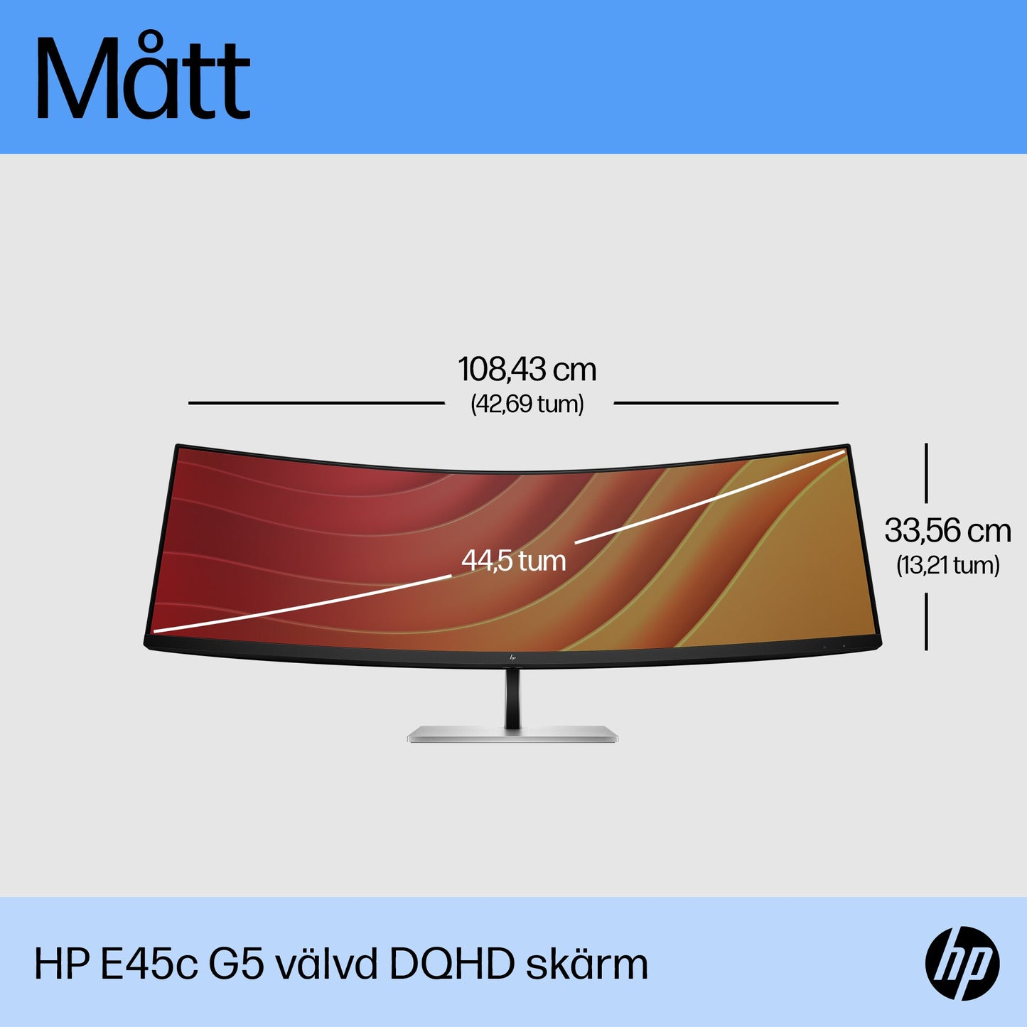 HP E45c G5 välvd DQHD skärm