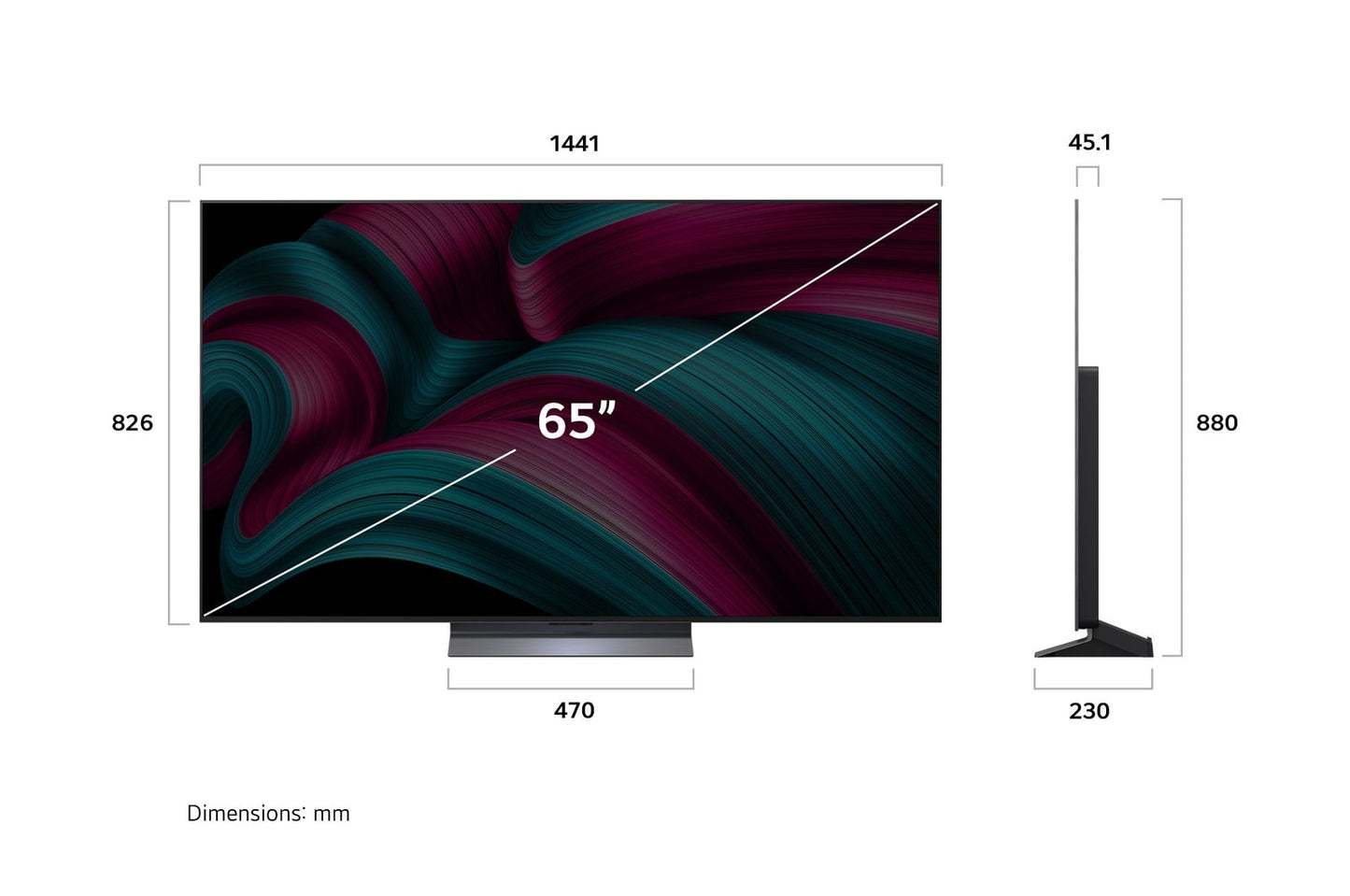 LG OLED55C58LA.AEU TV-apparat 139,7 cm (55") 4K Ultra HD Smart-TV Wi-Fi Svart