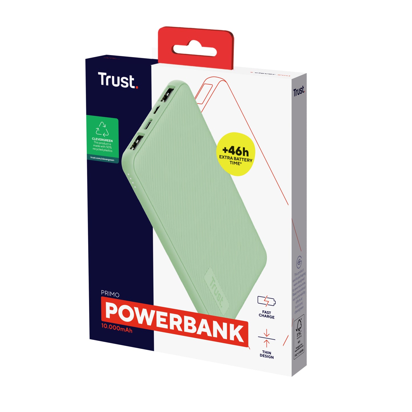 Trust 25029 basstationer Litium-Ion (Li-Ion) 10000 mAh Grön