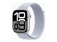 Apple Watch Series 10 4G 46mm Silver (Light Blue Nylon Strap)