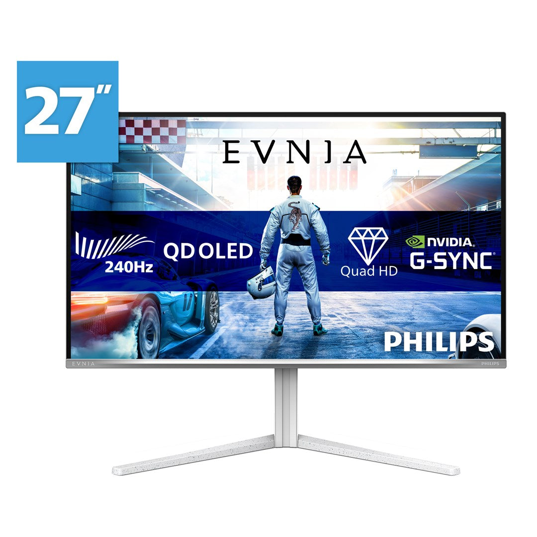 Philips Evnia 6000 27M2N6501L/00 computer monitor 67.3 cm (26.5") 2560 x 1440 pixels Quad HD QD-OLED White – Philips