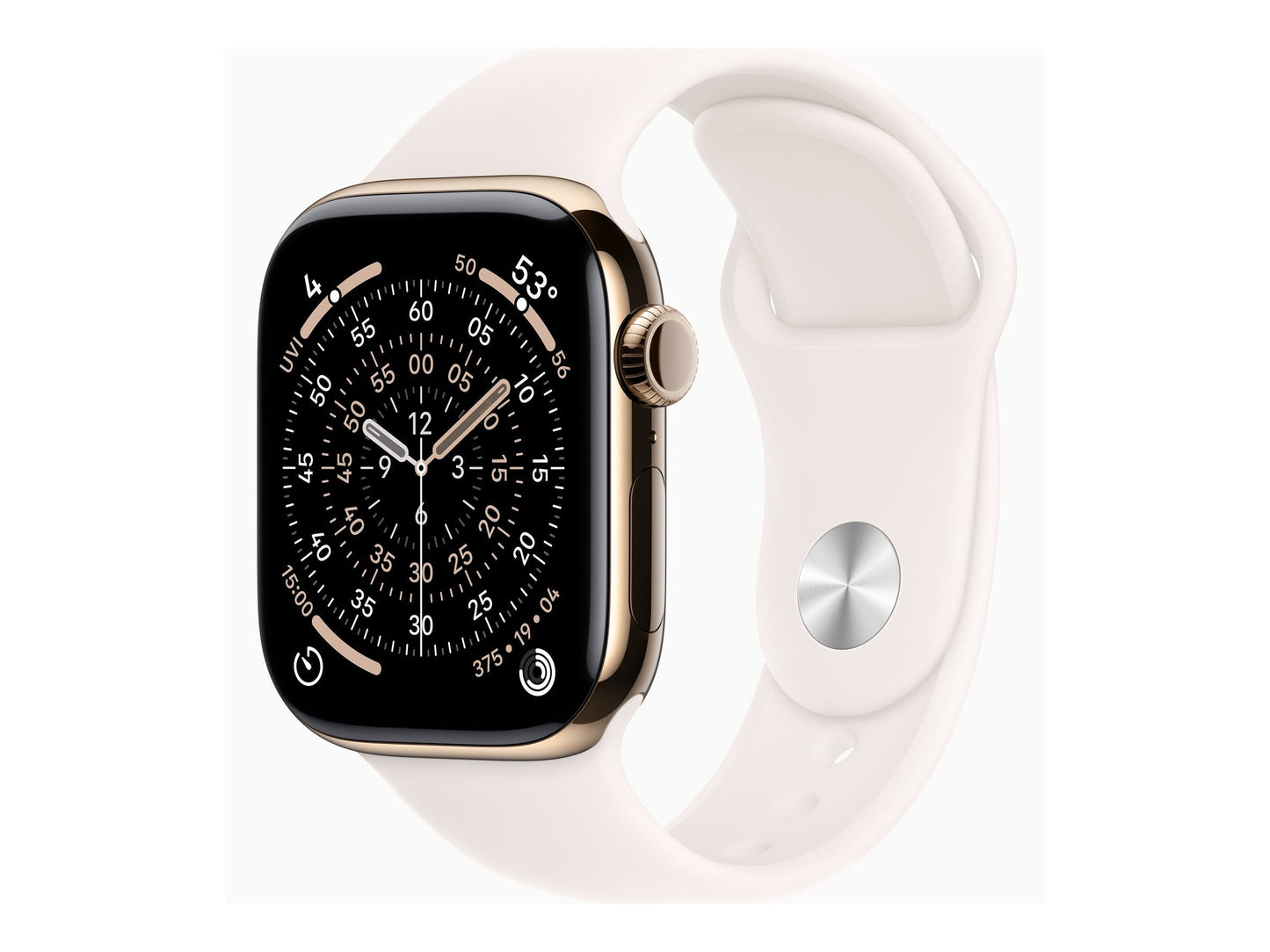 Apple Watch Series 11 42mm 5G Guld Titanium (Ljusrosa Gummiband S/M) – Apple