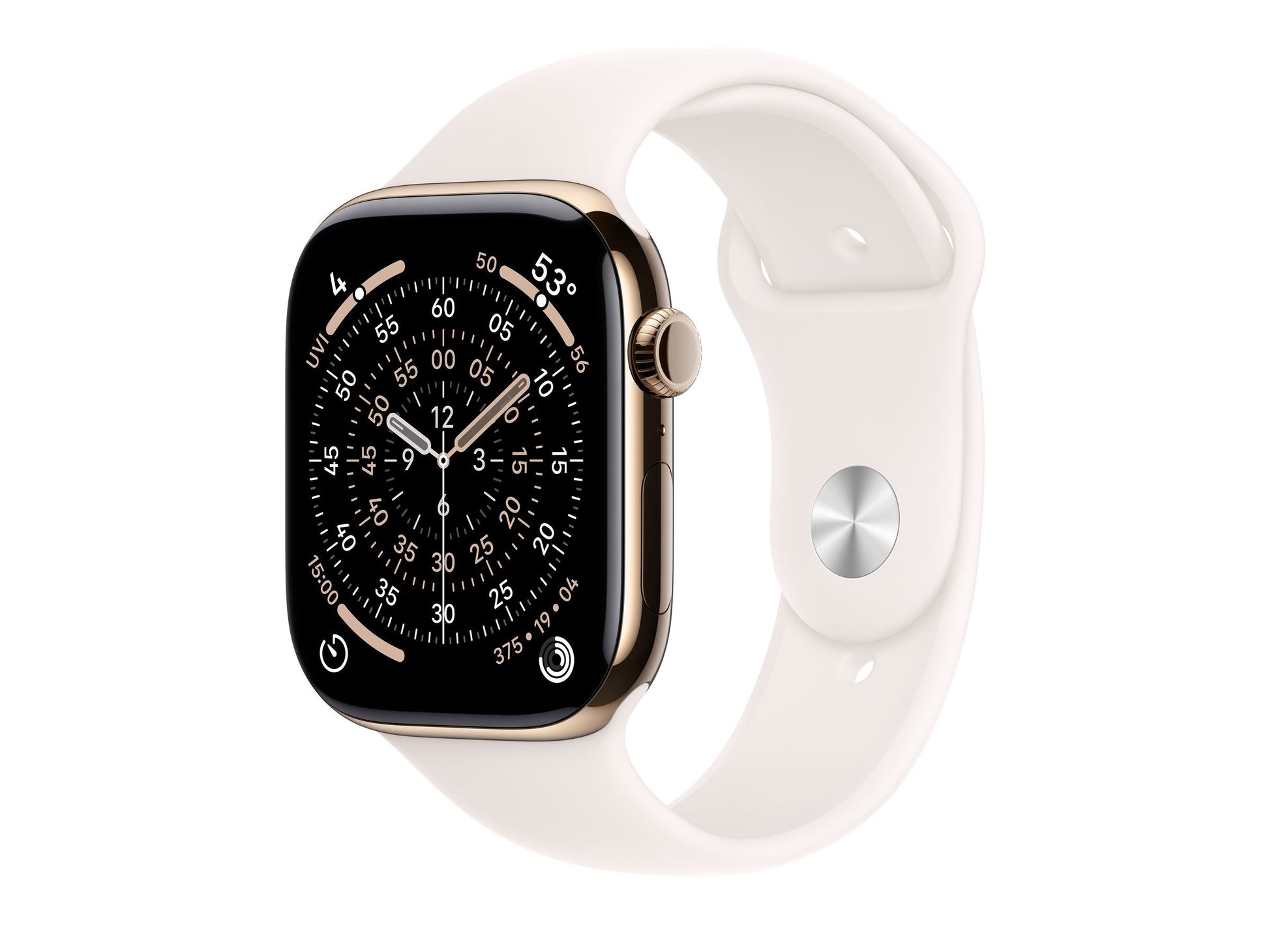 Apple Watch Series 11 46mm 5G Guld Titanium (Ljusrosa Gummiband M/L) – Apple
