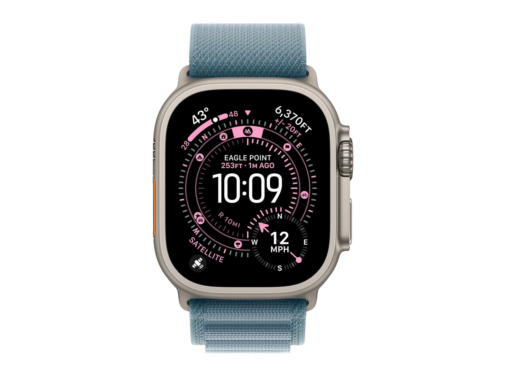 Apple Watch Ultra 3 49mm Titanium (Blå Nylonband L) – Apple