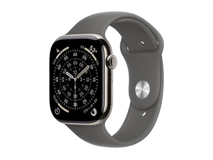 Apple Watch Series 11 46mm 5G Naturel Titanium (Grå Gummiband S/M) – Apple