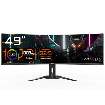 GIGABYTE CO49DQ OLED Curved Gaming Monitor - 5120x1440(DQHD), 1800R, 144Hz, 0.03ms, KVM, FreeSync Premium Pro, HDMI 2.1 – Gigabyte