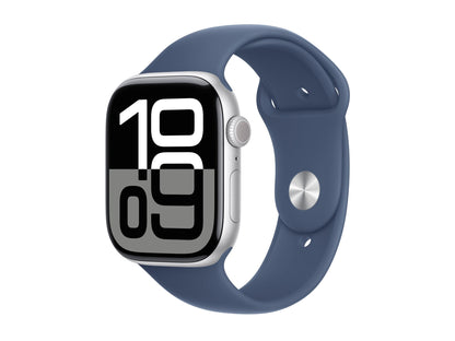 Apple Watch Series 10 46mm Silver (Blå Gummiband M/L) – Apple