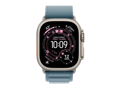 Apple Watch Ultra 3 49mm Titanium (Blå Nylonband L) – Apple