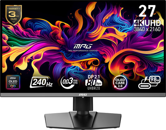 MSI MPG 272URX QD-OLED computer monitor 67.3 cm (26.5") 3840 x 2160 pixels 4K Ultra HD Black – MSI