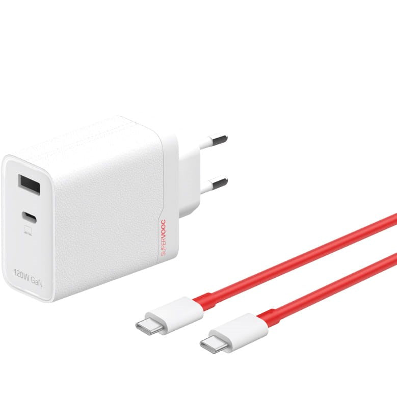 OnePlus SuperVOOC USB-C + USB-A Snabbladdare 120W Vit – OnePlus