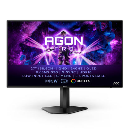 AOC AG276QZD computer monitor 67.3 cm (26.5") 2560 x 1440 pixels Quad HD OLED Black – AOC