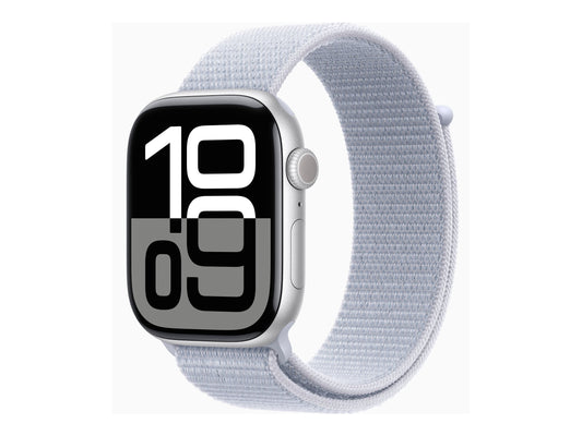Apple Watch Series 10 46mm Silver (Ljusblå Nylonrem) – Apple