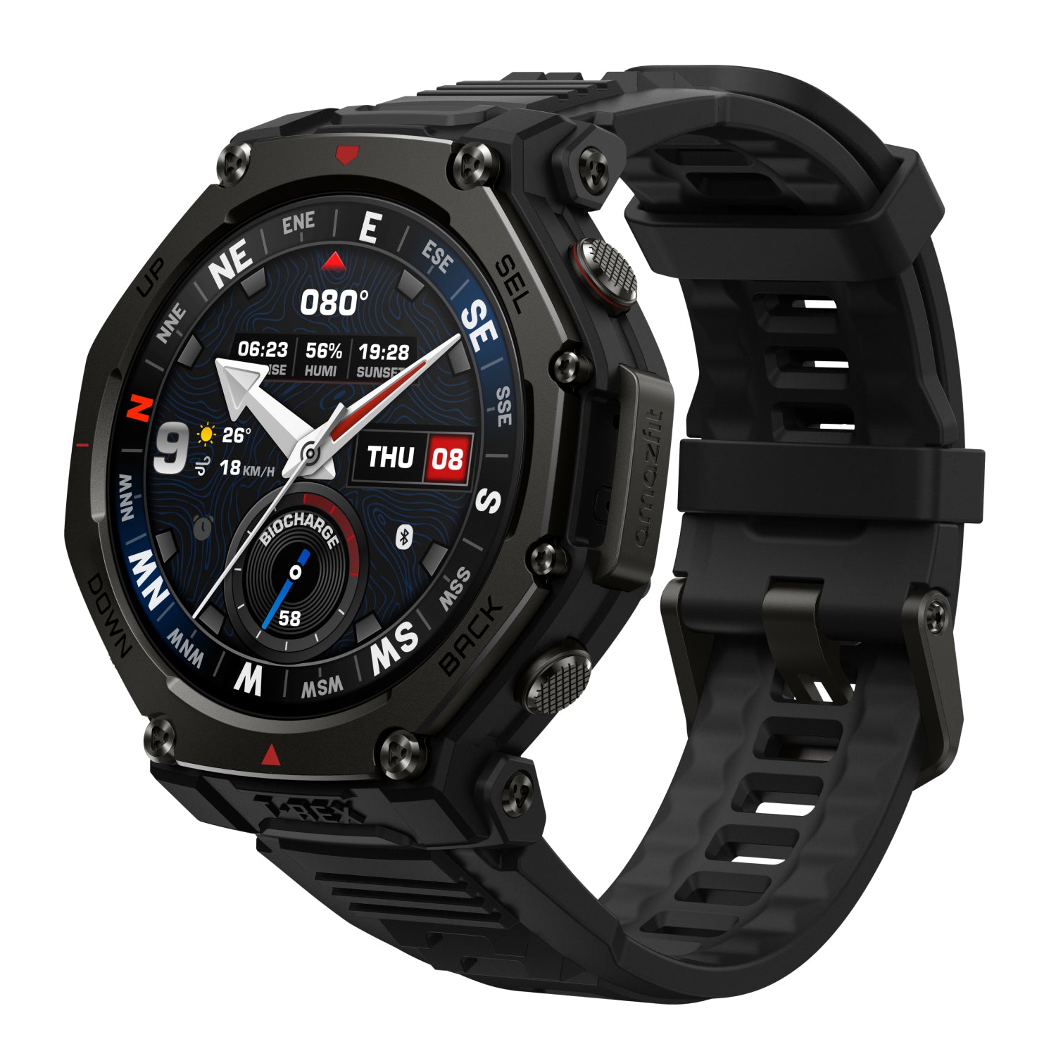 Amazfit T-Rex 3 Pro 44mm Svart (Svart Silikonband) – Amazfit