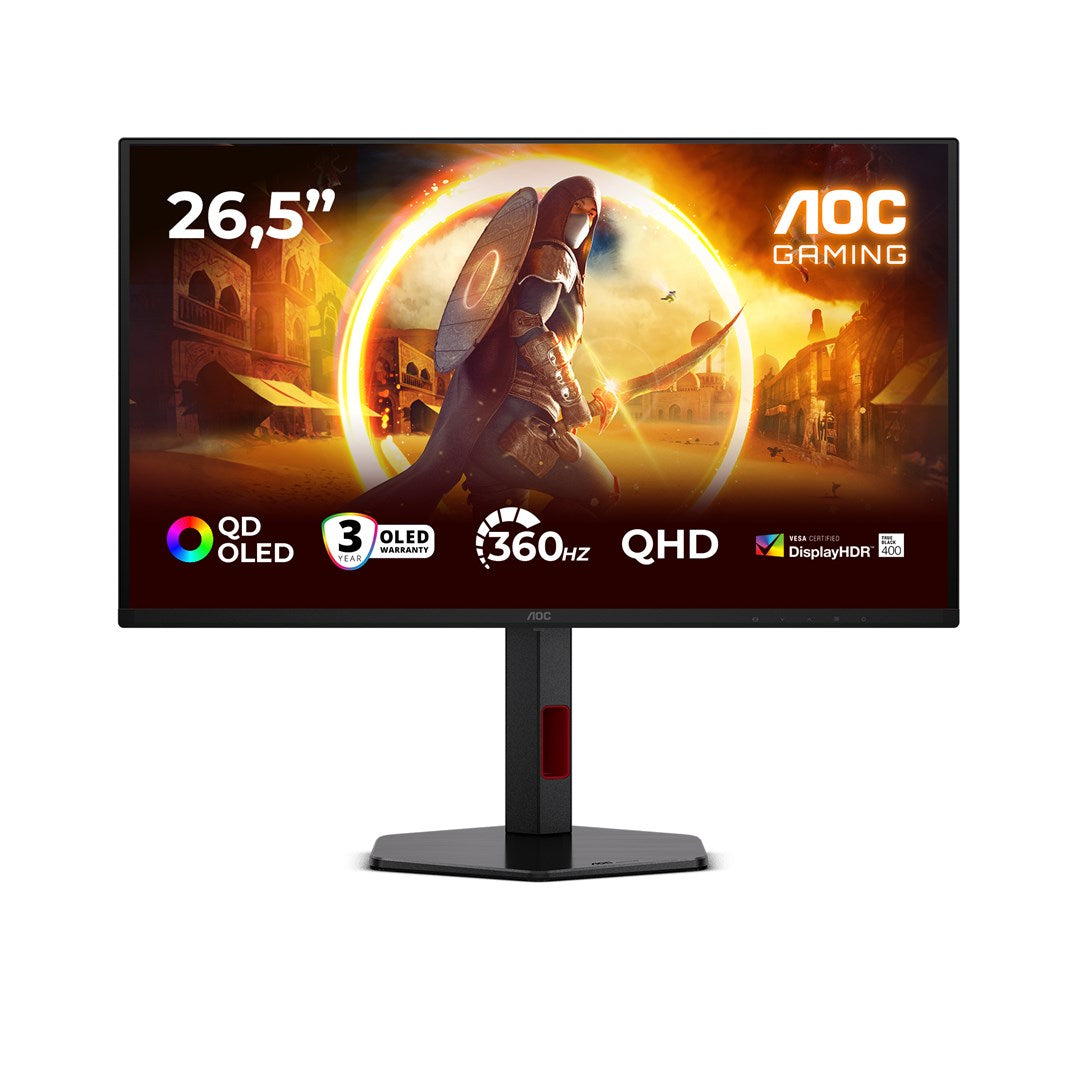 AOC G4 Q27G4SDR computer monitor 67.3 cm (26.5") 2560 x 1440 pixels Quad HD QD-OLED Black, Red – AOC
