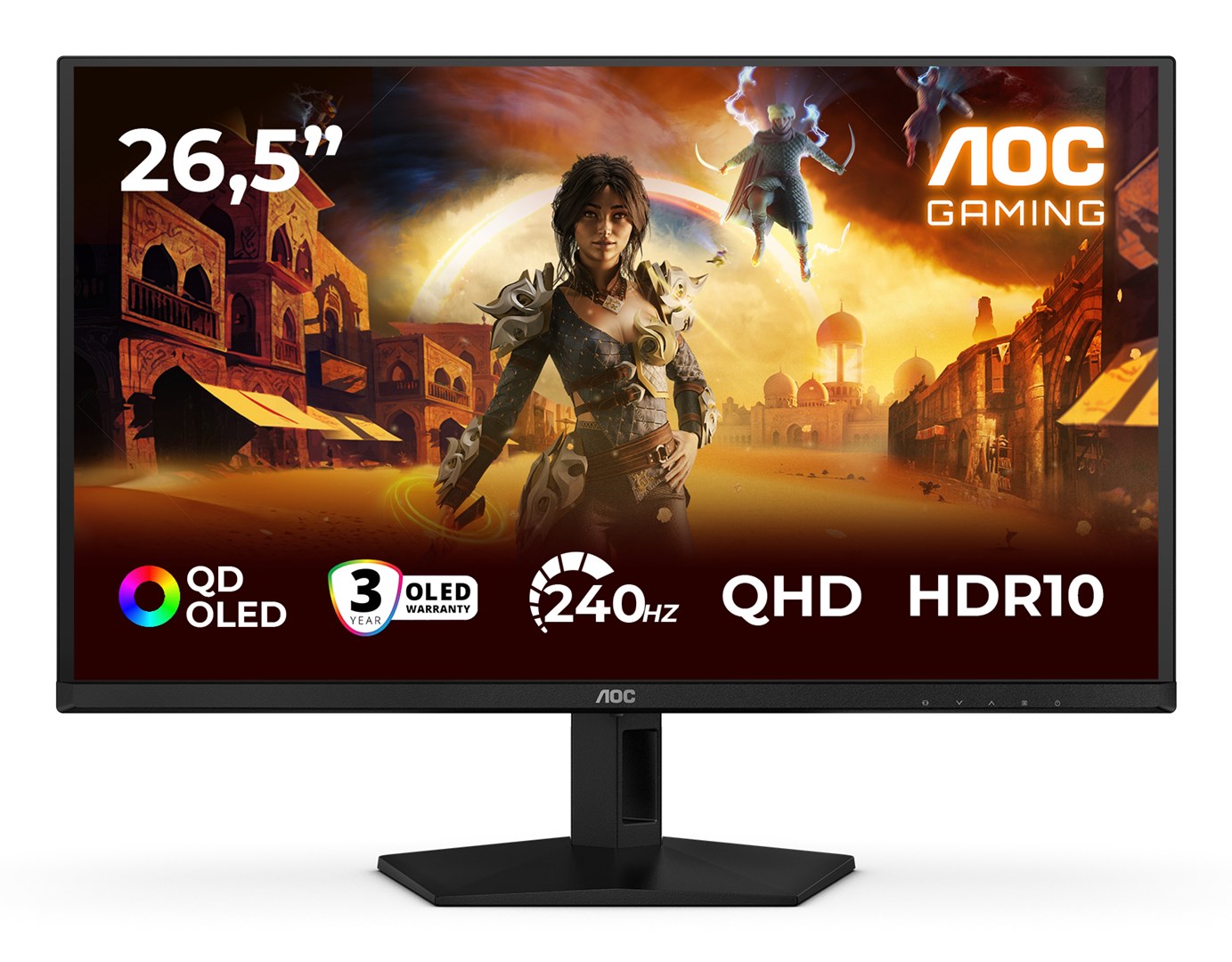 AOC G4 Q27G41ZDF computer monitor 67.3 cm (26.5") 2560 x 1440 pixels Quad HD QD-OLED Black, Red – AOC