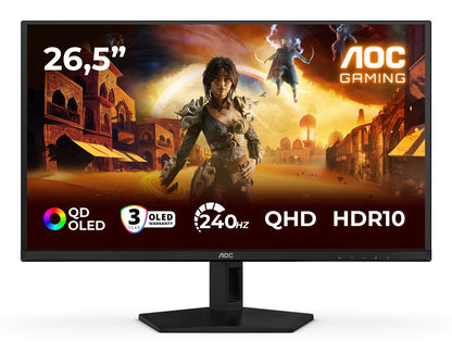 AOC G4 Q27G41ZDF computer monitor 67.3 cm (26.5") 2560 x 1440 pixels Quad HD QD-OLED Black, Red – AOC