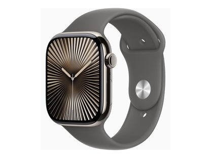 Apple Watch Series 10 4G 46mm Natural Titanium (Grå Gummiband M/L) – Apple