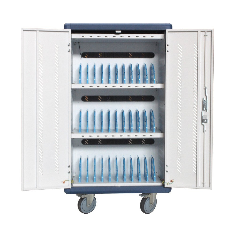 Techly I-CABINET-30DUTY portable device management cart/cabinet White, Blue – TECHly