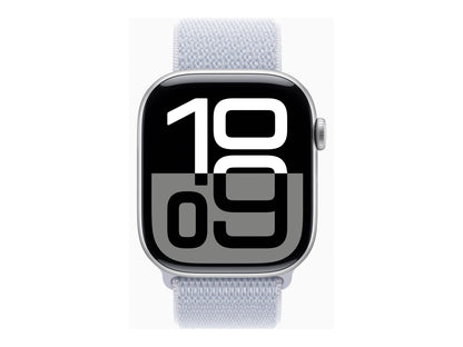 Apple Watch Series 10 46mm Silver (Ljusblå Nylonrem) – Apple