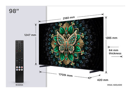 TCL C6K 98C6K TV 2.49 m (98") 4K Ultra HD Smart TV Wi-Fi Metallic