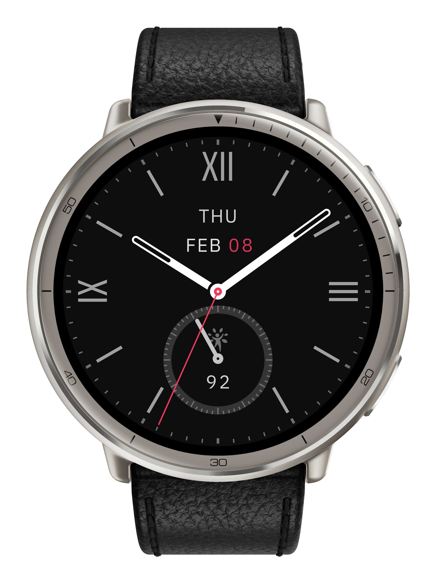 Amazfit Active 2 Round Svart (Svart Leren Rem) – Amazfit