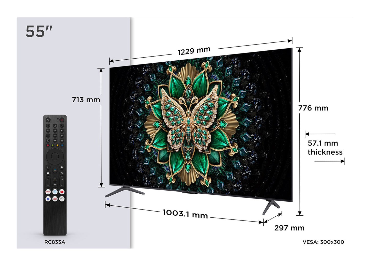 TCL C6K 55C6K TV 139.7 cm (55") 4K Ultra HD Smart TV Wi-Fi Metallic