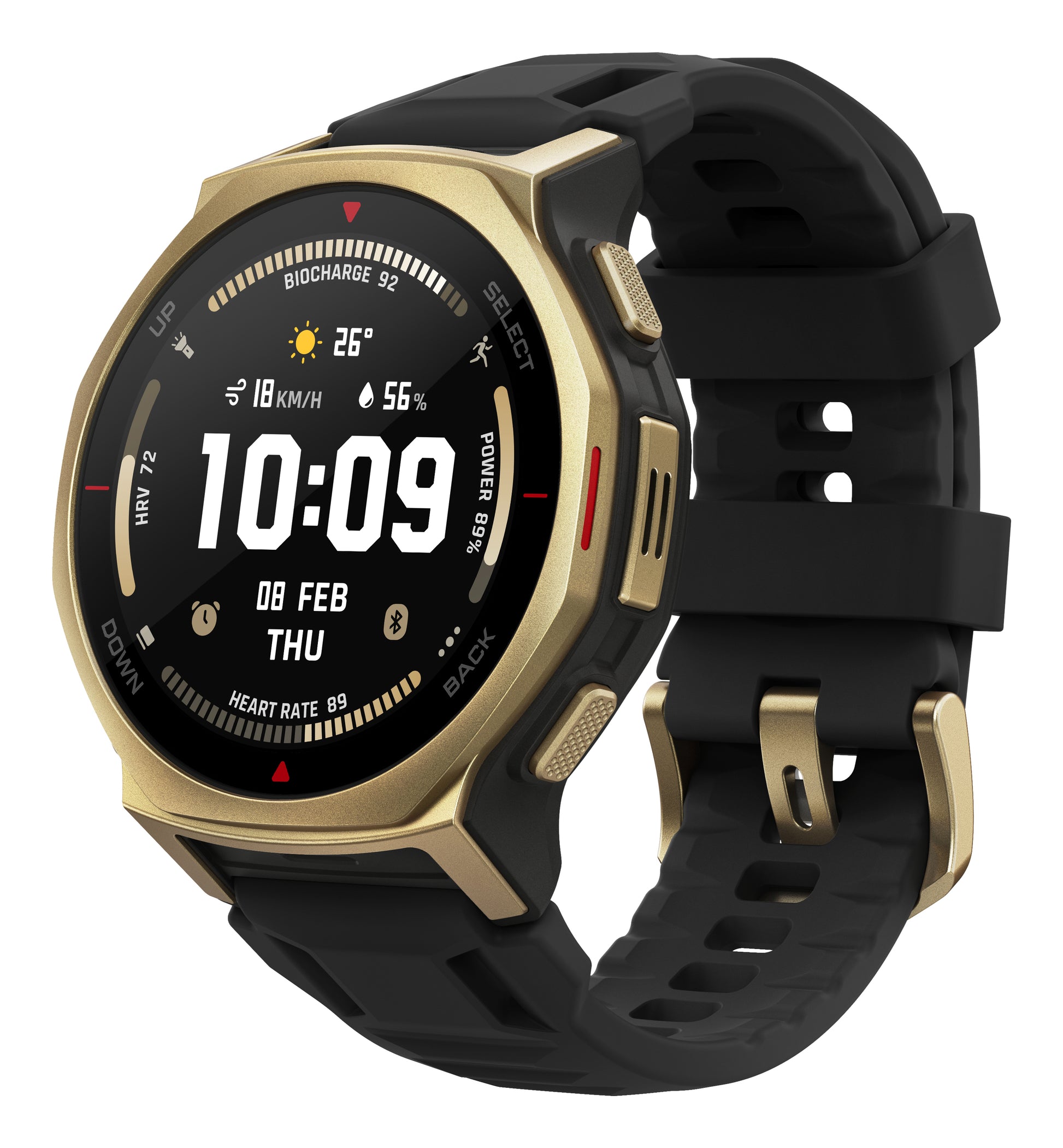 Amazfit T-Rex 3 Pro 44mm Guld (Svart Silikonband) – Amazfit