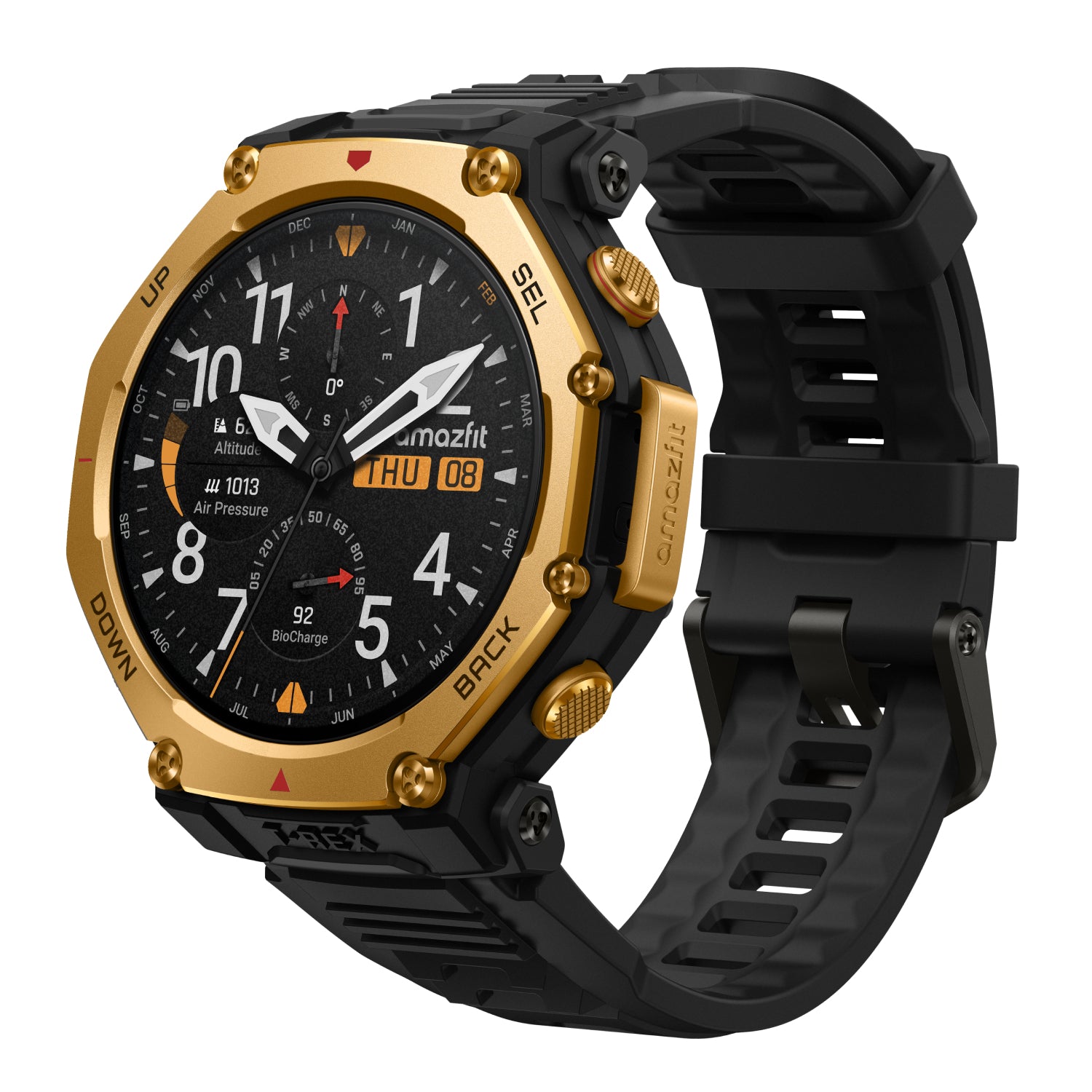 Amazfit T-Rex 3 Pro 48mm Guld (Svart Silikonband) – Amazfit