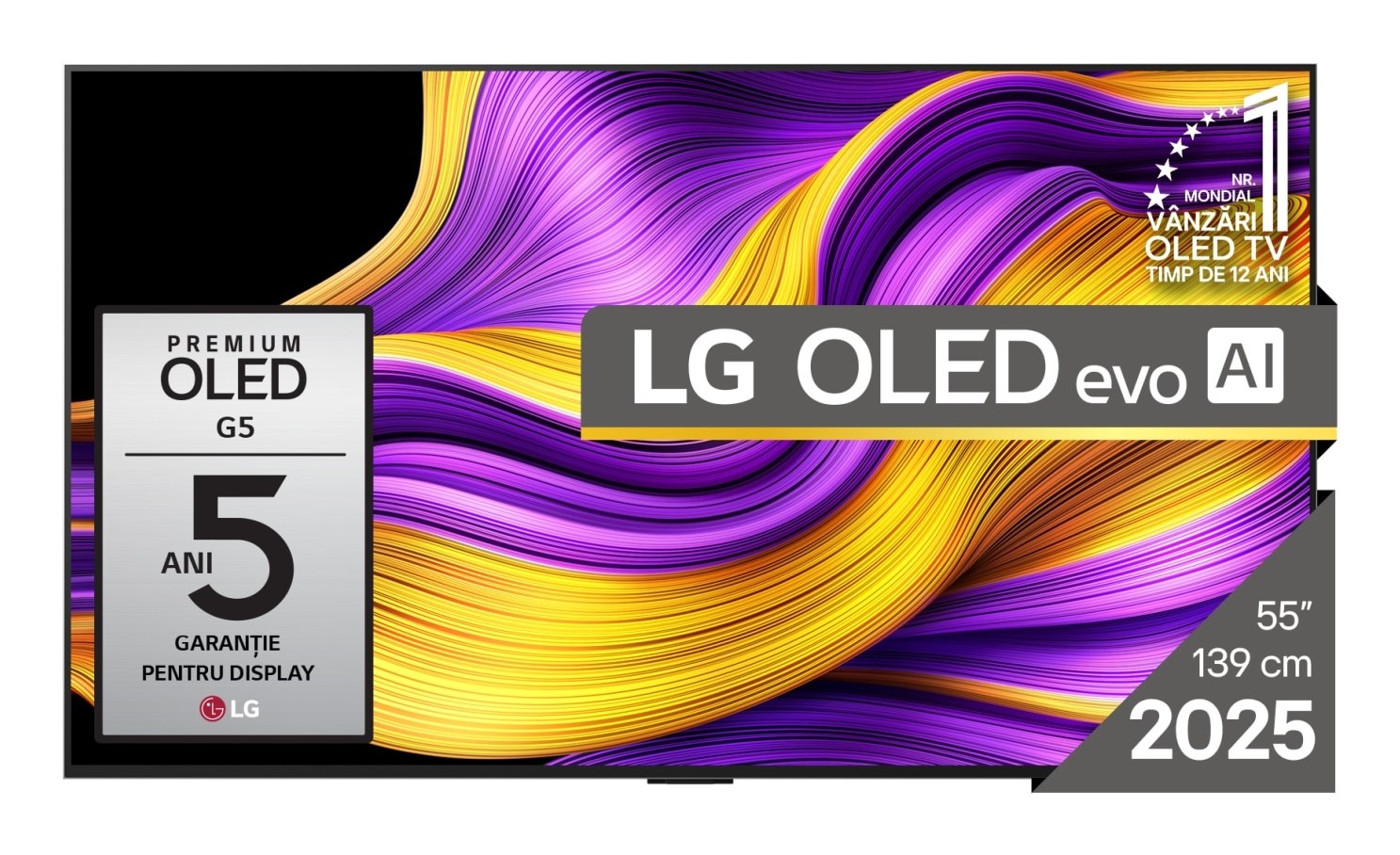 LG OLED evo AI OLED55G51LW TV 139.7 cm (55") 4K Ultra HD Smart TV Wi-Fi Black – LG