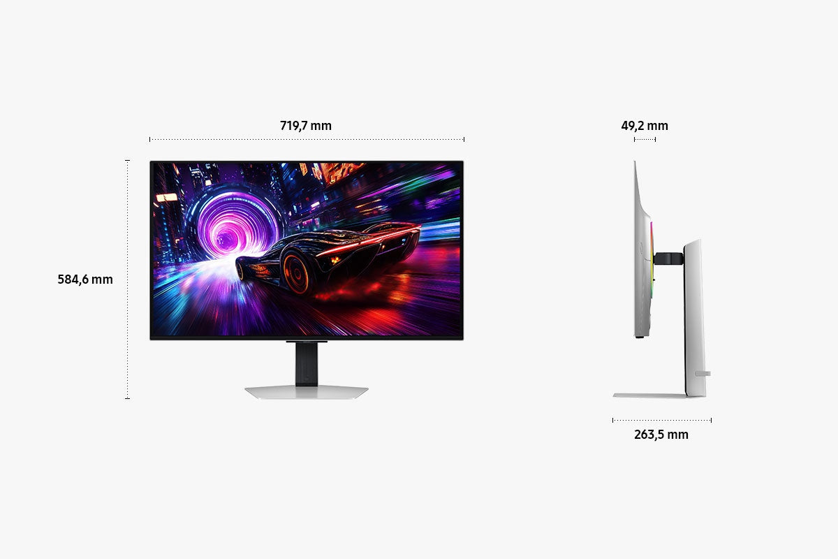Samsung S32FG814SU platta pc-skärmar 81,3 cm (32") 3840 x 2160 pixlar 4K Ultra HD OLED Silver