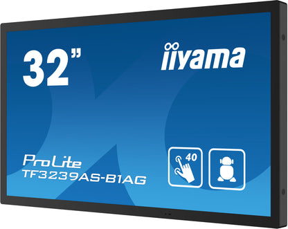 iiyama TF3239AS-B1AG platta pc-skärmar 80 cm (31.5") 1920 x 1080 pixlar Full HD LED Pekskärm Svart