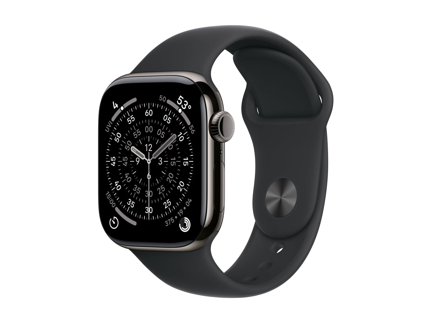 Apple Watch Series 11 42mm 5G Leisteen Titanium (Svart Gummiband M/L) – Apple