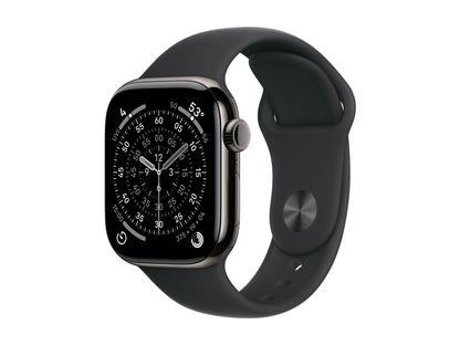Apple Watch Series 11 42mm 5G Leisteen Titanium (Svart Gummiband M/L) – Apple