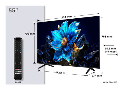 TCL P7K 55P7K TV 139.7 cm (55") 4K Ultra HD Smart TV Wi-Fi Metallic 450 cd/m²