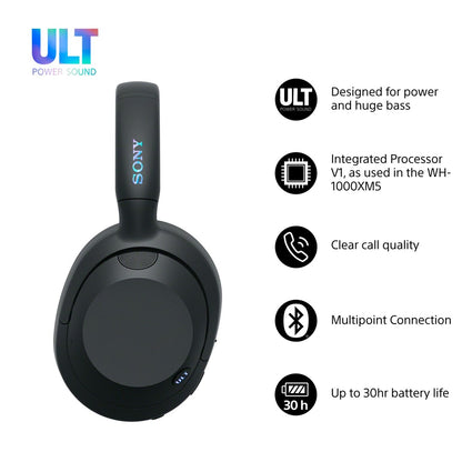 Sony WHULT900NB hörlur och headset Kabel & Trådlös Huvudband Samtal/musik Bluetooth Svart