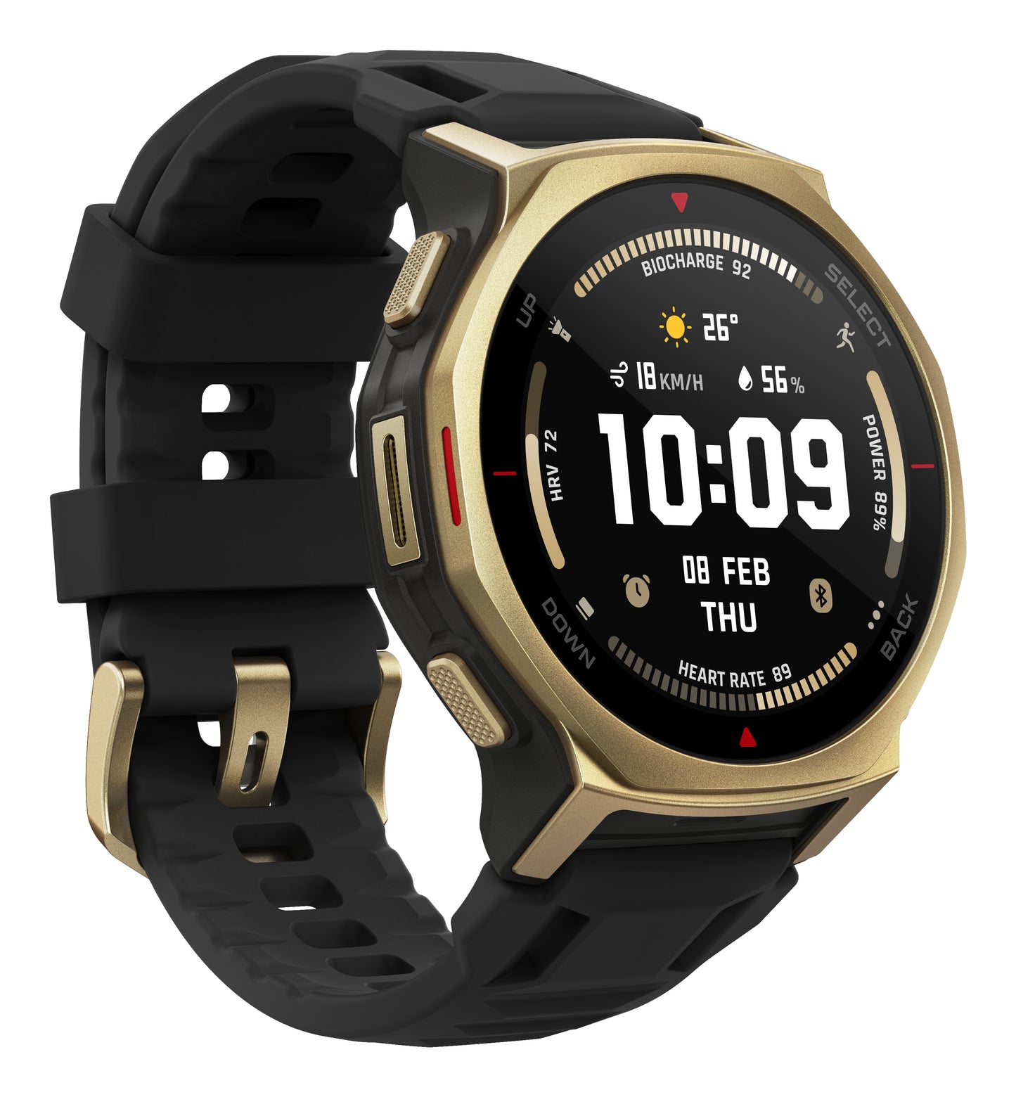 Amazfit T-Rex 3 Pro 44mm Guld (Svart Silikonband) – Amazfit