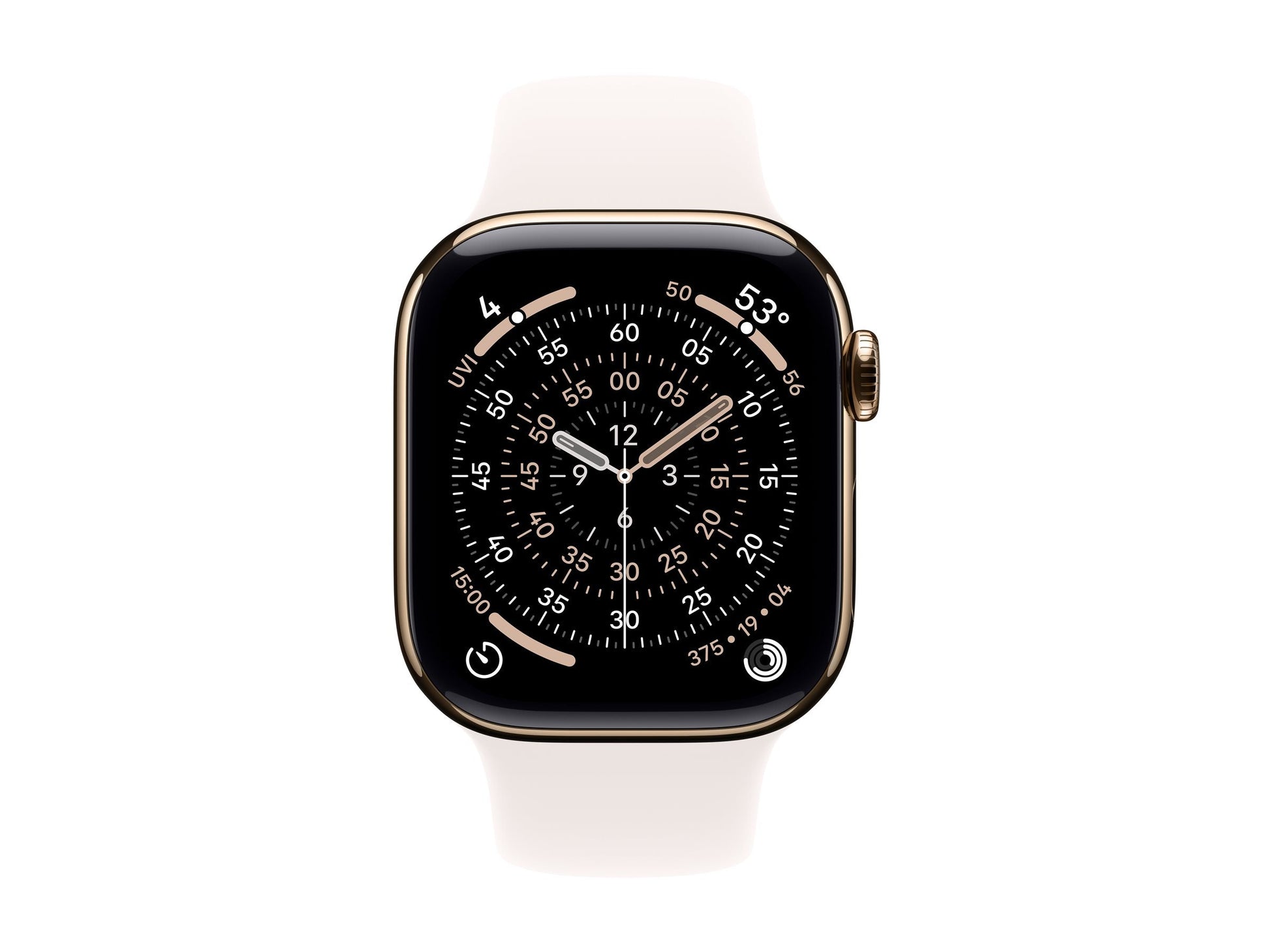 Apple Watch Series 11 42mm 5G Guld Titanium (Ljusrosa Gummiband M/L) – Apple