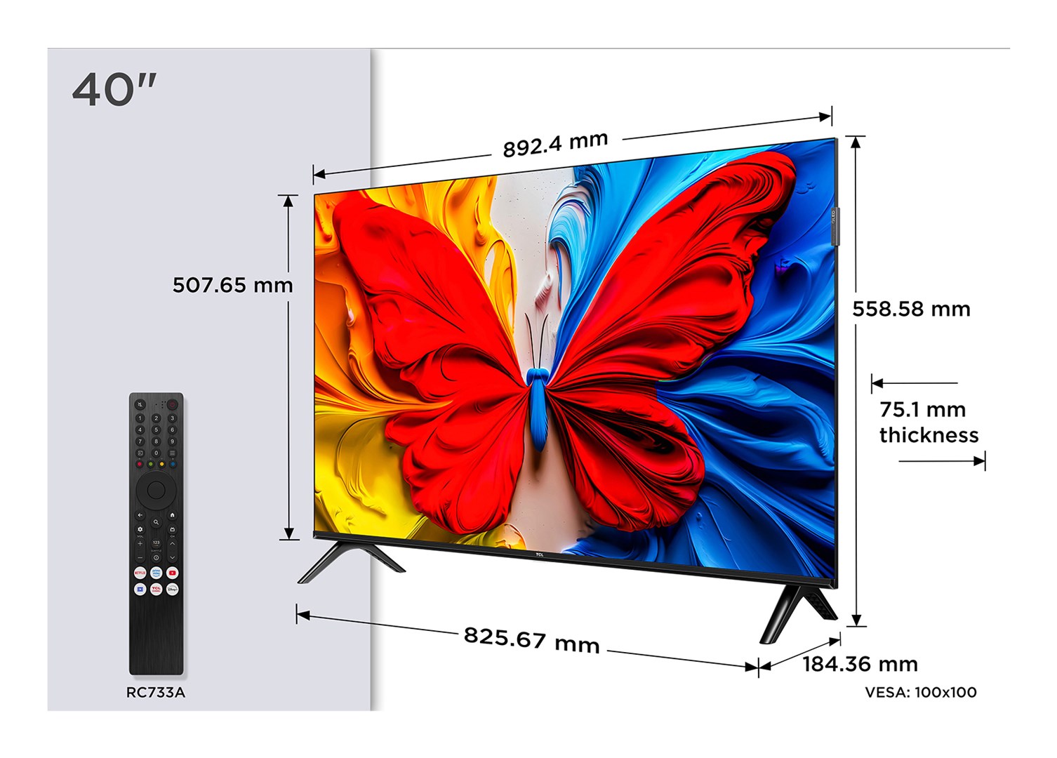 TCL S59K 40S59K TV 101.6 cm (40") Full HD Smart TV Wi-Fi Metallic – TCL