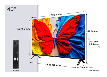 TCL S59K 40S59K TV 101.6 cm (40") Full HD Smart TV Wi-Fi Metallic – TCL