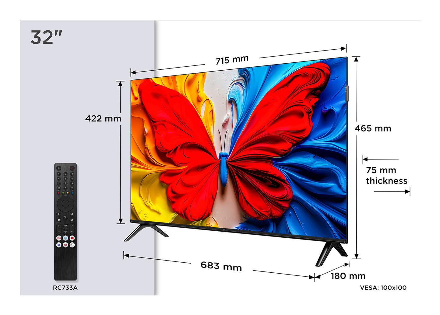 TCL S59K 32S59K TV 81.3 cm (32") Full HD Smart TV Wi-Fi Metallic