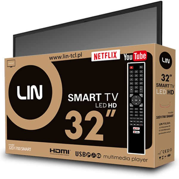 TV 32" LIN 32D1700 SMART HD Ready DVB-T2 – LIN