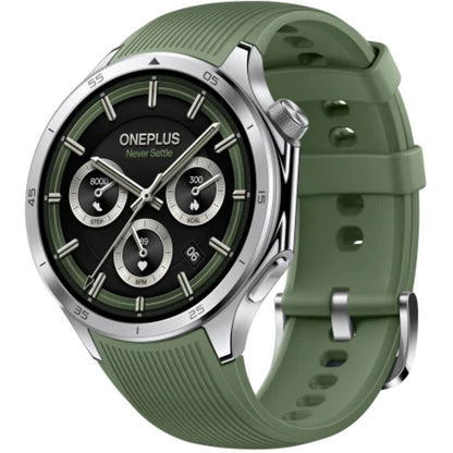 OnePlus Watch 3 Silver (Green Rubber Strap)