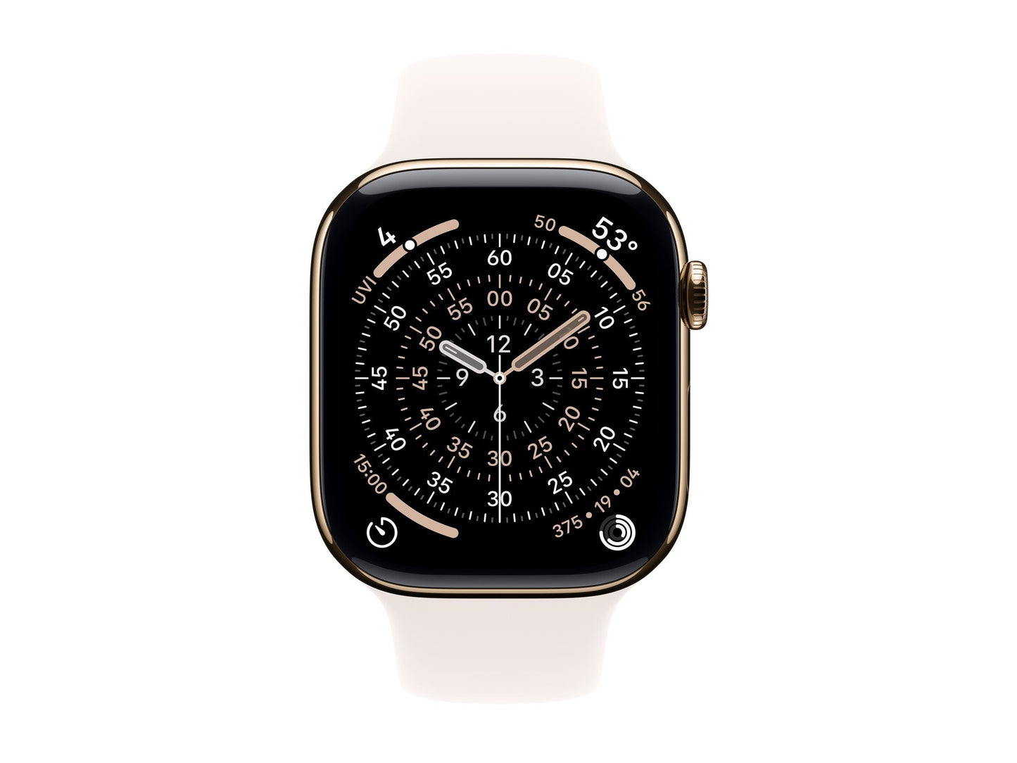 Apple Watch Series 11 46mm 5G Guld Titanium (Ljusrosa Gummiband M/L) – Apple