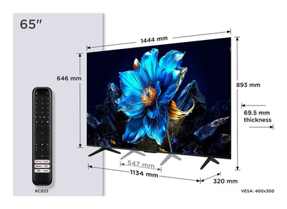 TCL P7K 65P7K TV 165.1 cm (65") 4K Ultra HD Smart TV Wi-Fi Metallic 450 cd/m² – TCL