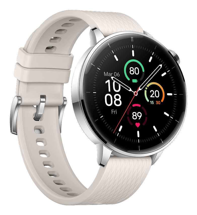 OnePlus Watch 3 43mm Silver (Vit Gummiband) – OnePlus