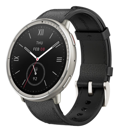 Amazfit Active 2 Round Svart (Svart Leren Rem) – Amazfit