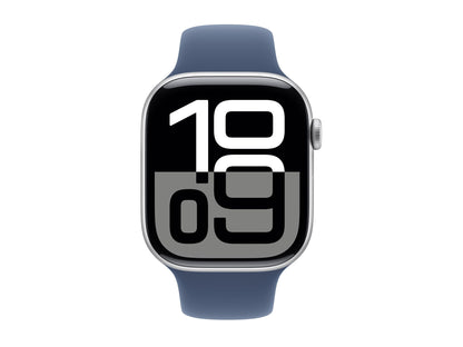 Apple Watch Series 10 46mm Silver (Blå Gummiband M/L) – Apple